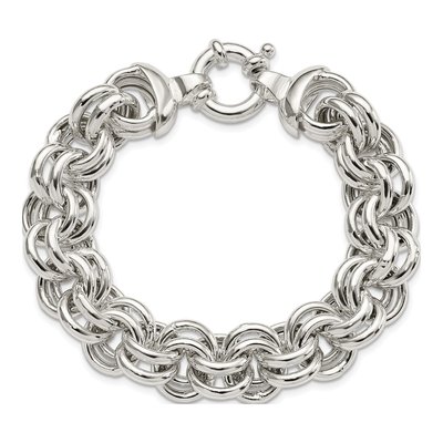 Sterling Silver 15mm Fancy Link Chain Bracelet – view 4