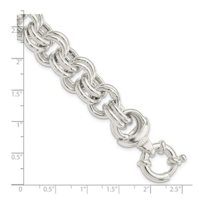 Sterling Silver 15mm Fancy Link Chain Bracelet – view 5