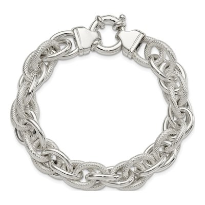 Sterling Silver 11mm Fancy Link Chain Bracelet – view 4