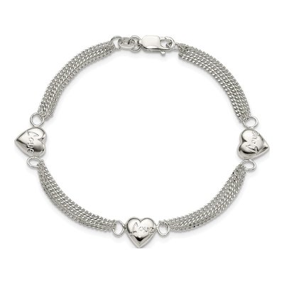 Sterling Silver Heart Bracelet – view 4