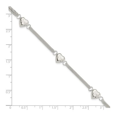 Sterling Silver Heart Bracelet – view 5