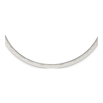 Sterling Silver Hammered Neck Collar Necklace