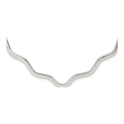 Sterling Silver Wavy V-Shape Collar Necklace