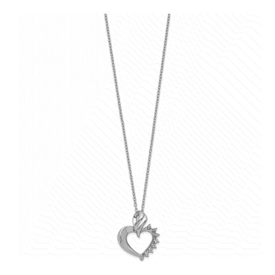 Sterling Silver Diamond Heart Pendant Necklace – view 3