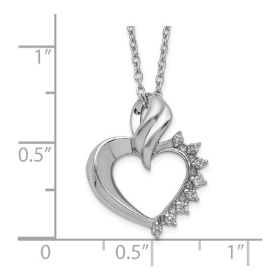 Sterling Silver Diamond Heart Pendant Necklace – view 5