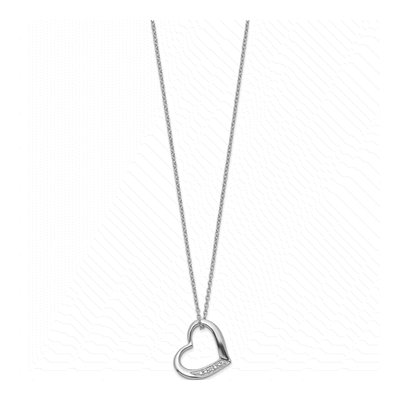 Sterling Silver Diamond Heart Pendant Necklace – view 3