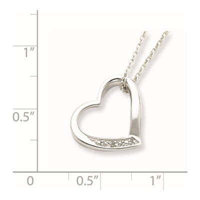 Sterling Silver Diamond Heart Pendant Necklace – view 4