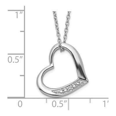 Sterling Silver Diamond Heart Pendant Necklace – view 5