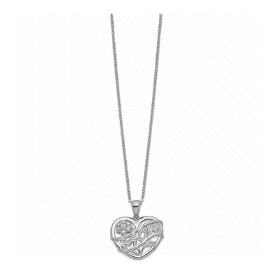 Sterling Silver CZ MOM Pendant Necklace – view 3