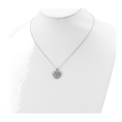 Sterling Silver CZ MOM Pendant Necklace – view 5