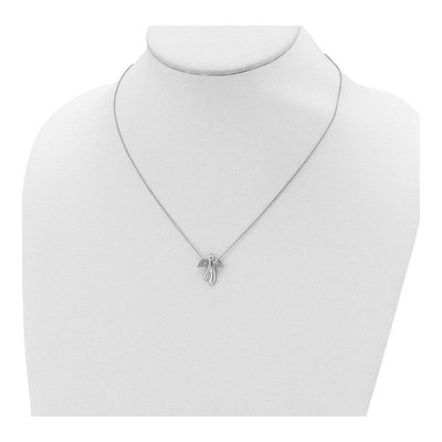 Sterling Silver Diamond Angel Pendant Necklace – view 5