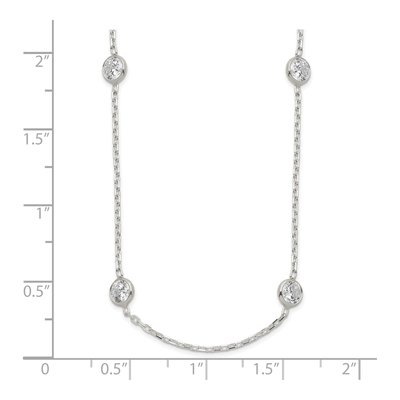 Sterling Silver CZ Station Necklace – view 4