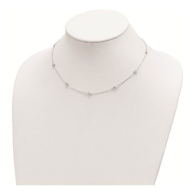 Sterling Silver CZ Station Necklace – view 2