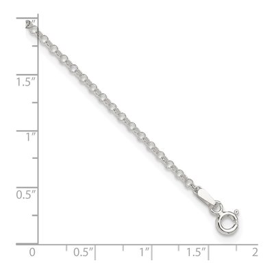 Sterling Silver 2mm Rolo Chain Anklet – view 4