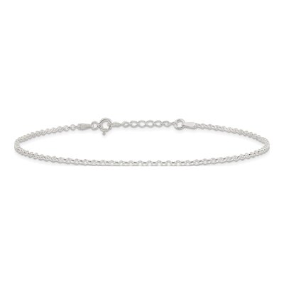 Sterling Silver 2mm Rolo Chain Anklet – view 5