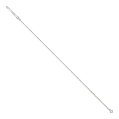 Sterling Silver 1.3mm Twisted Singapore Chain Anklet – view 3