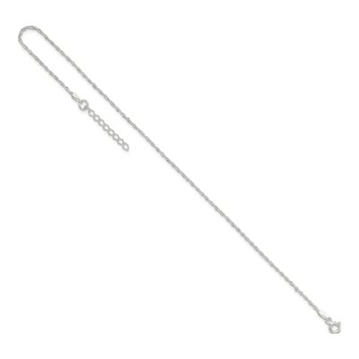 Sterling Silver 1.3mm Twisted Singapore Chain Anklet – view 8