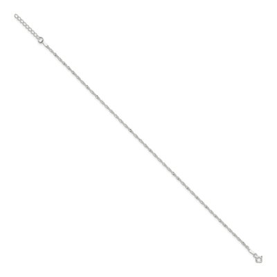 Sterling Silver 1.5mm Twisted Singapore Chain Anklet – view 3