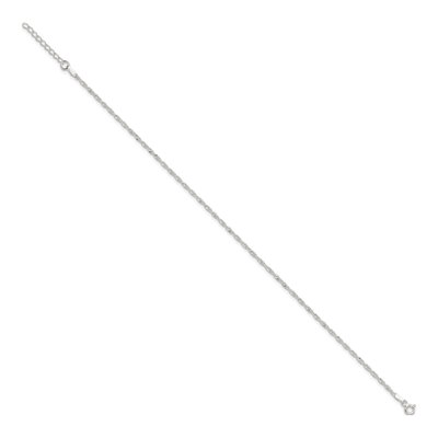 Sterling Silver 2mm Twisted Twisted Singapore Anklet – view 3