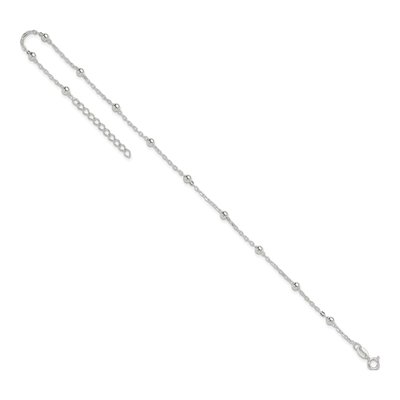 Sterling Silver 1mm Beaded Chain Anklet – view 8