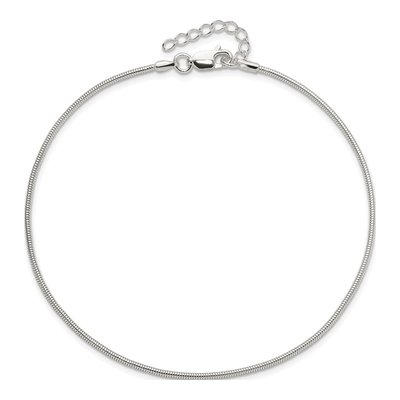 Sterling Silver 1.5mm Round Snake Chain Anklet – view 6