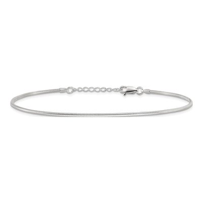 Sterling Silver 1.5mm Round Snake Chain Anklet – view 5