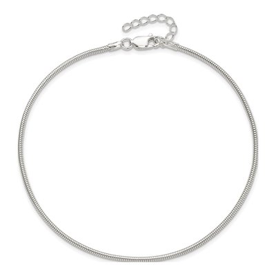 Sterling Silver 1.5mm Round Snake Chain Anklet – view 6