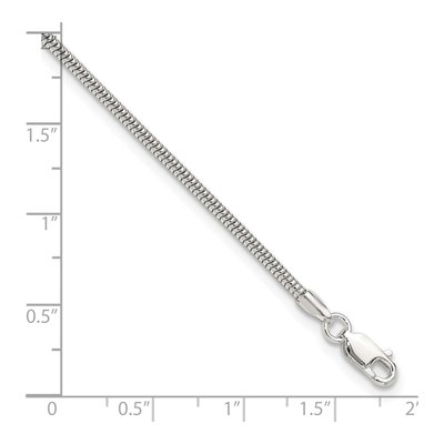 Sterling Silver 2mm Plus Snake Chain Anklet – view 4