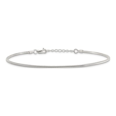 Sterling Silver 2mm Plus Snake Chain Anklet – view 5