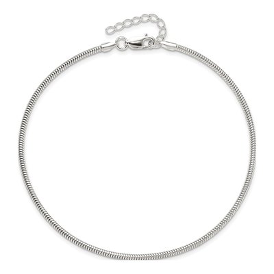 Sterling Silver 2mm Plus Snake Chain Anklet – view 6