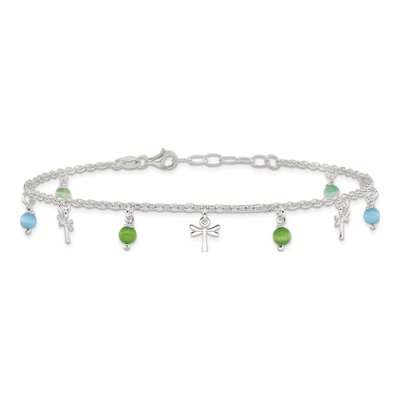 Sterling Silver Dragonfly Anklet – view 2
