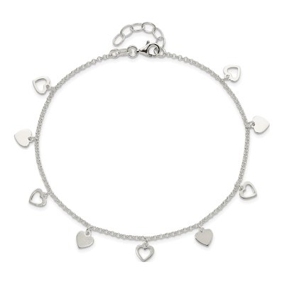 Sterling Silver Double Heart Anklet – view 6