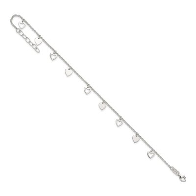 Sterling Silver Double Heart Anklet – view 8