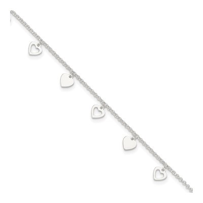 Sterling Silver Double Heart Anklet