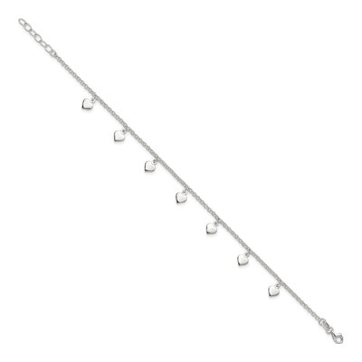Sterling Silver Hearts Anklet – view 3