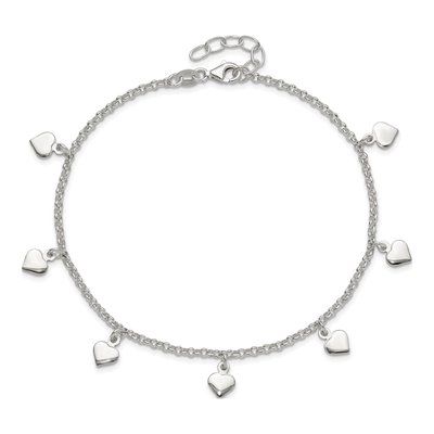 Sterling Silver Hearts Anklet – view 6