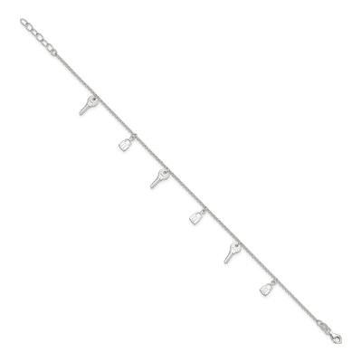 Sterling Silver Lock Key Anklet – view 3