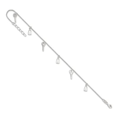 Sterling Silver Lock Key Anklet – view 8