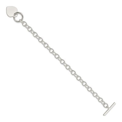 Sterling Silver Heart Toggle Bracelet – view 3