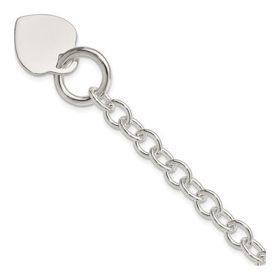 Sterling Silver Heart Toggle Bracelet