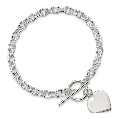 Sterling Silver Heart Toggle Bracelet – view 4