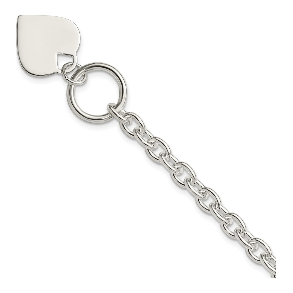 Sterling Silver Heart Toggle Bracelet