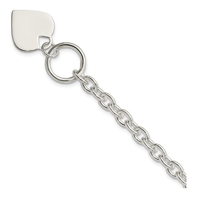 Sterling Silver Heart Toggle Bracelet