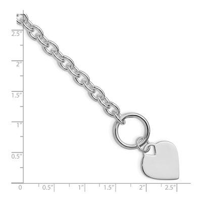 Sterling Silver Heart Toggle Bracelet – view 4