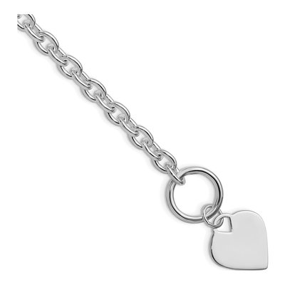 Sterling Silver Heart Toggle Bracelet
