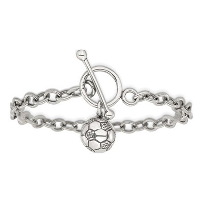 Sterling Silver Soccer Ball Charm Bracelet – view 4