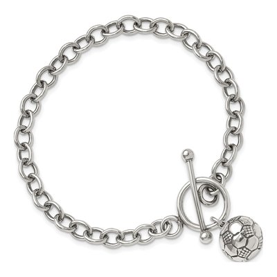 Sterling Silver Soccer Ball Charm Bracelet – view 5