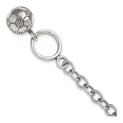Sterling Silver Soccer Ball Charm Bracelet