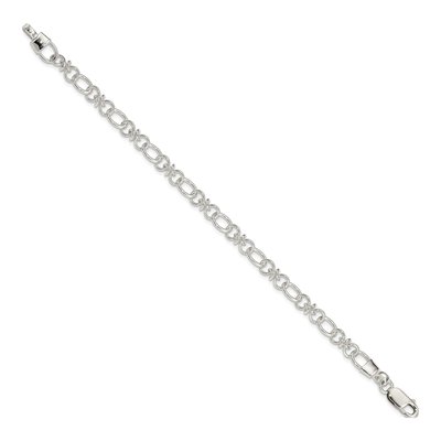 Sterling Silver 6mm Handmade Fancy Link Chain Bracelet – view 3