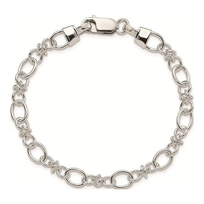 Sterling Silver 6mm Handmade Fancy Link Chain Bracelet – view 4